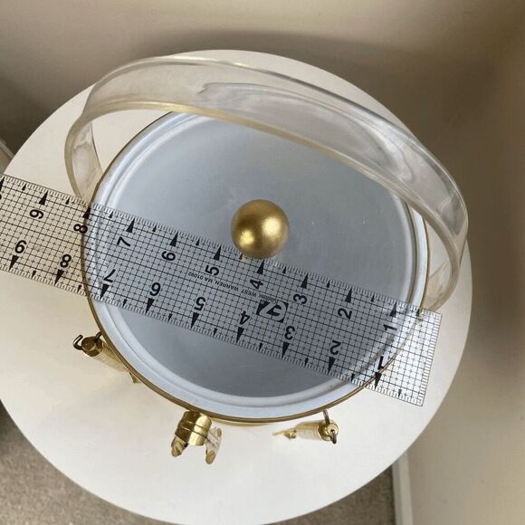 Vintage 1970s Metallic Gold Ice Bucket Clear Lucite Handle with Bar Utensils Bar - Picture 10 of 12